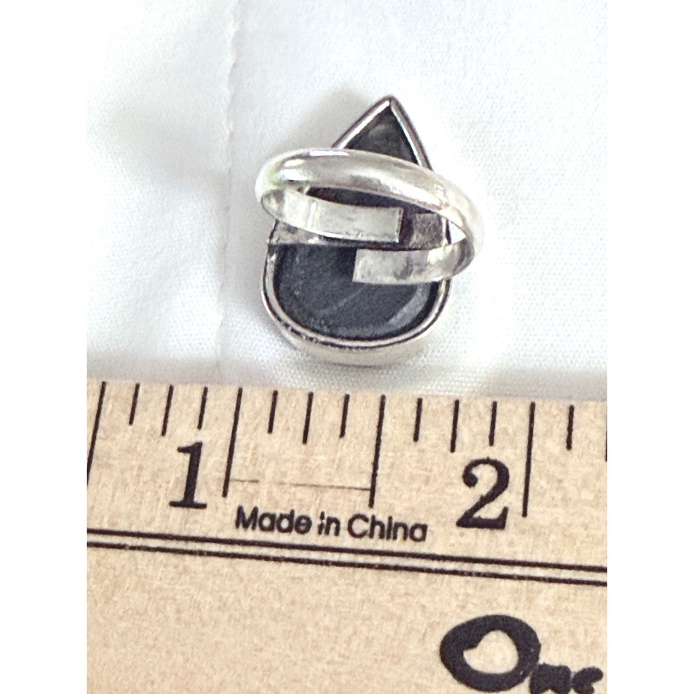 Handcrafted Abalone Ring Women Multi New Silver Plated Adjustable Teardrop - Picture 9 of 11